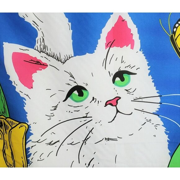 Vintage Kitten Cat Yard Flag Butterfly Spring Tulips Flowers Garden Banner 29x41 - Picture 2 of 9